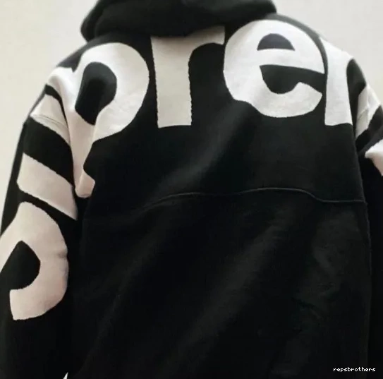 LOGO LOGO BIG L S Black Grey JACQUARD HOODED Hoodie Sweatshirt M XL Back Big SWEATSHIRT 0805